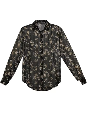 Yehwang Blouse Floral - Black