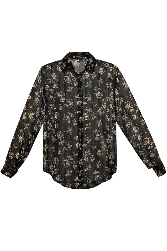 Yehwang Blouse Floral - Black