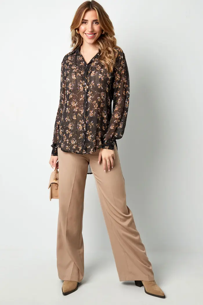 Yehwang Blouse Floral - Black - Afbeelding 4