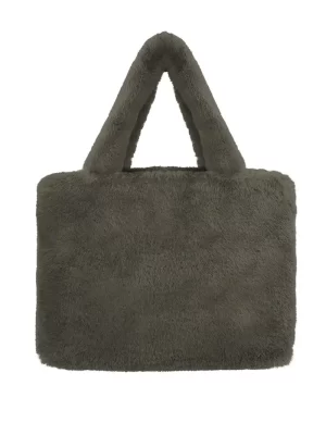 Yehwang Faux Fur City Bag Large- Grijs