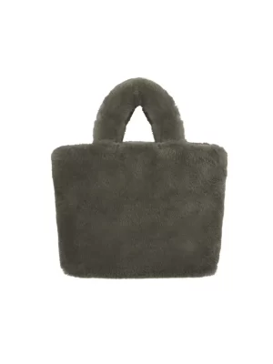 Yehwang Faux Fur City Bag Small- Grijs