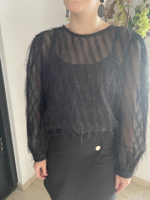Ydence Top Poppy - Zwart
