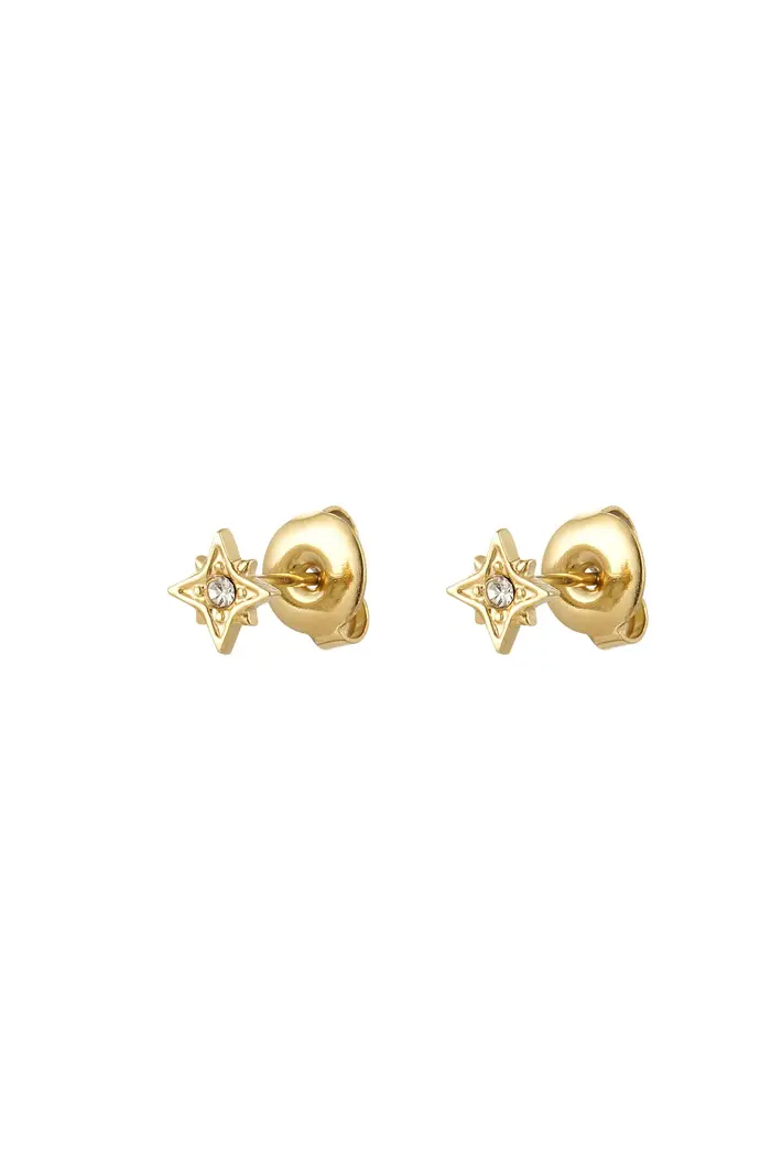 Oorbel Ster met Strass - Goud