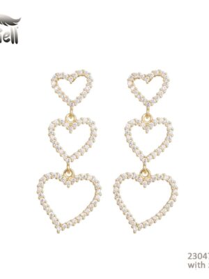 Oorbel Diamond Heart - Goud