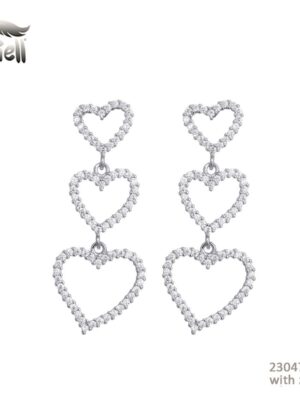 Oorbel Diamond Heart - Zilver