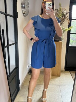 Rinascimento Short Jumpsuit - Blue China
