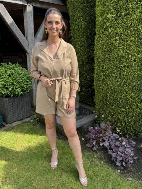 Rinascimento Short Jumpsuit - Beige