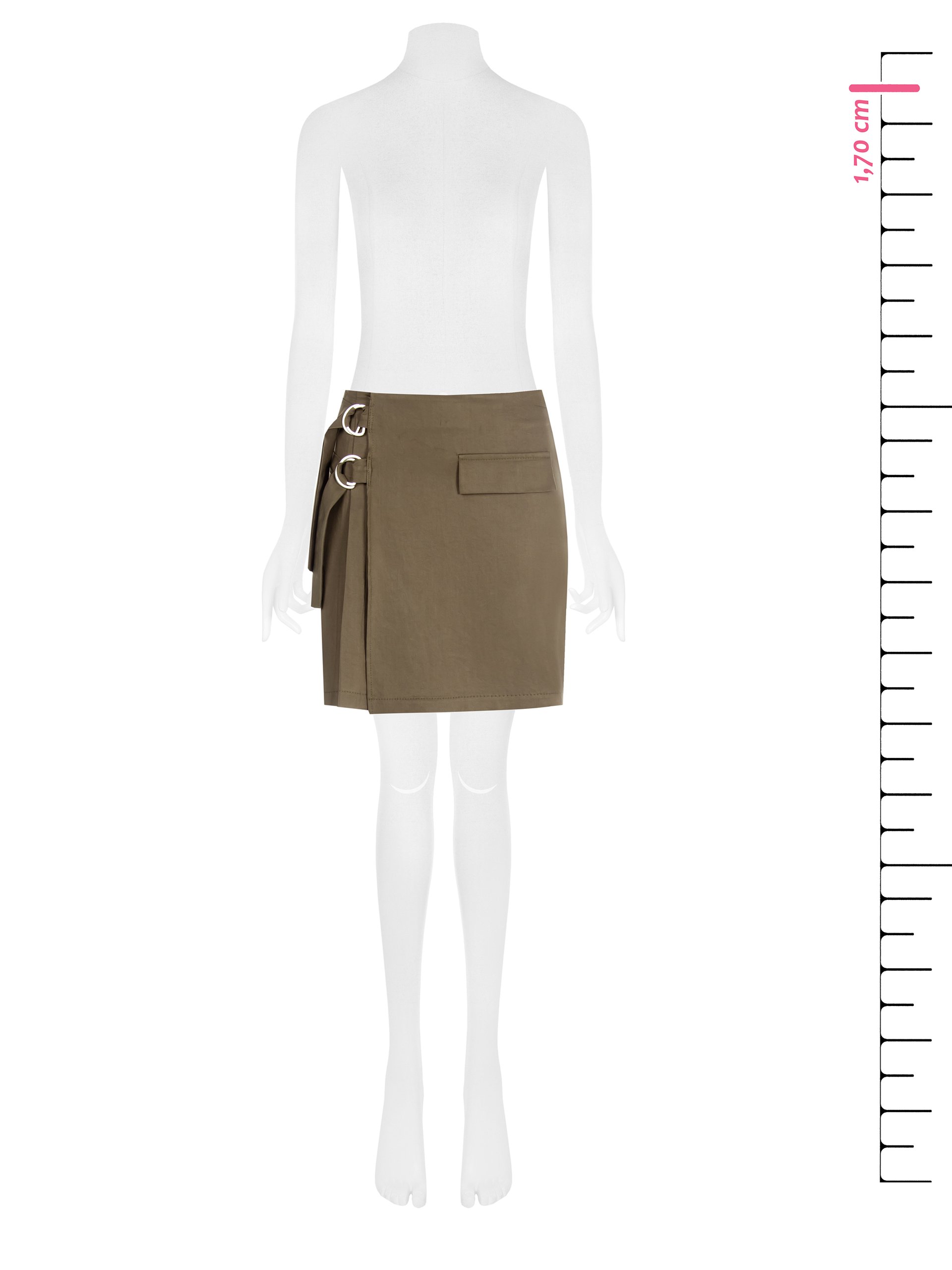 Rinascimento Military Mini Skirt - Khaki - Afbeelding 4