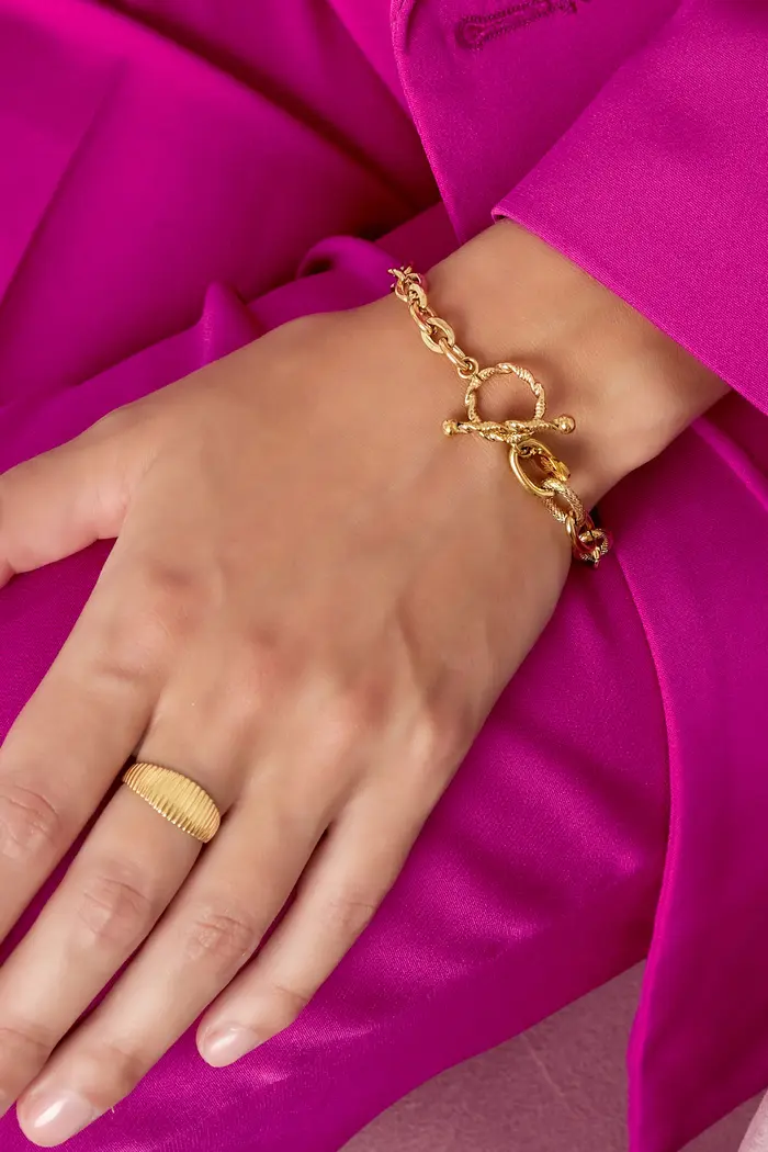 Armband schakels van klein naar groot - Goud - Afbeelding 2