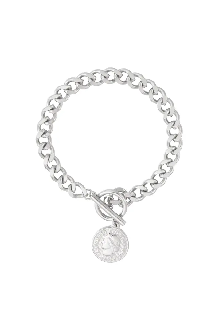 Schakelarmband Coin - Zilver