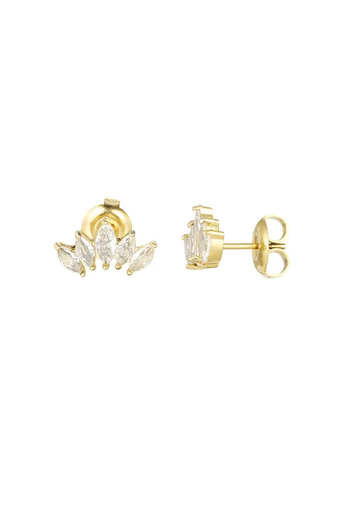 Oorbel met vijf diamanten - Goud