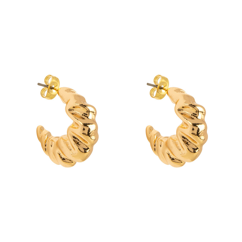 Club Manhattan Oorbel - Croissant Studs Goud