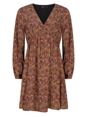 Ydence Dress Jaely Brown/purple leopard
