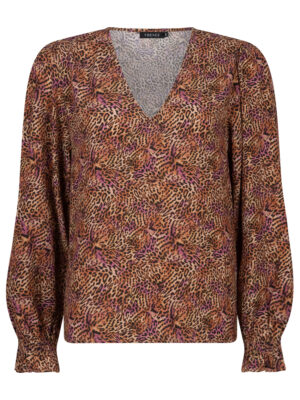 Ydence Top Merel Brown/purple leopard