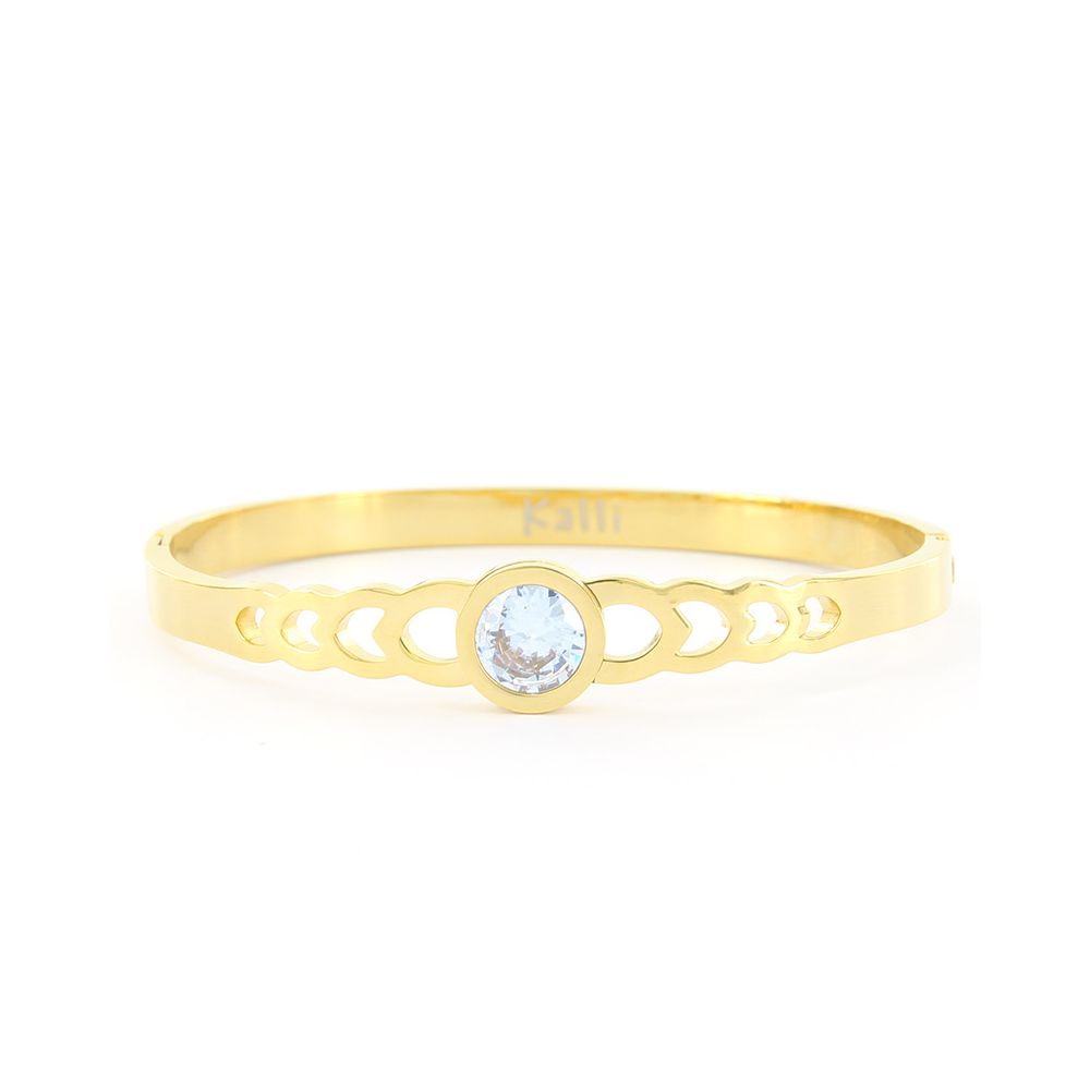 Kalli Jewelry - Slavenarmband Met Kristal 2191 Goud