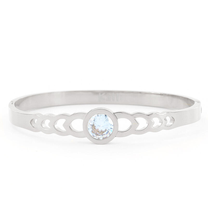 Kalli Jewelry - Slavenarmband Met Kristal 2191 Zilver