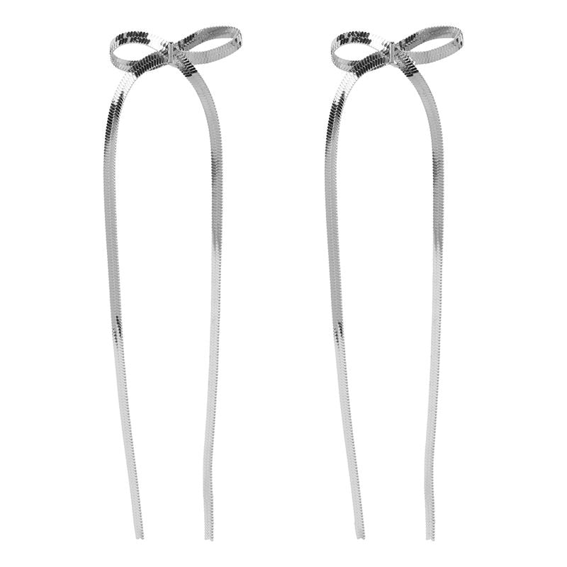 Club Manhattan Oorbel - Silver Bow Tie Earrings Small