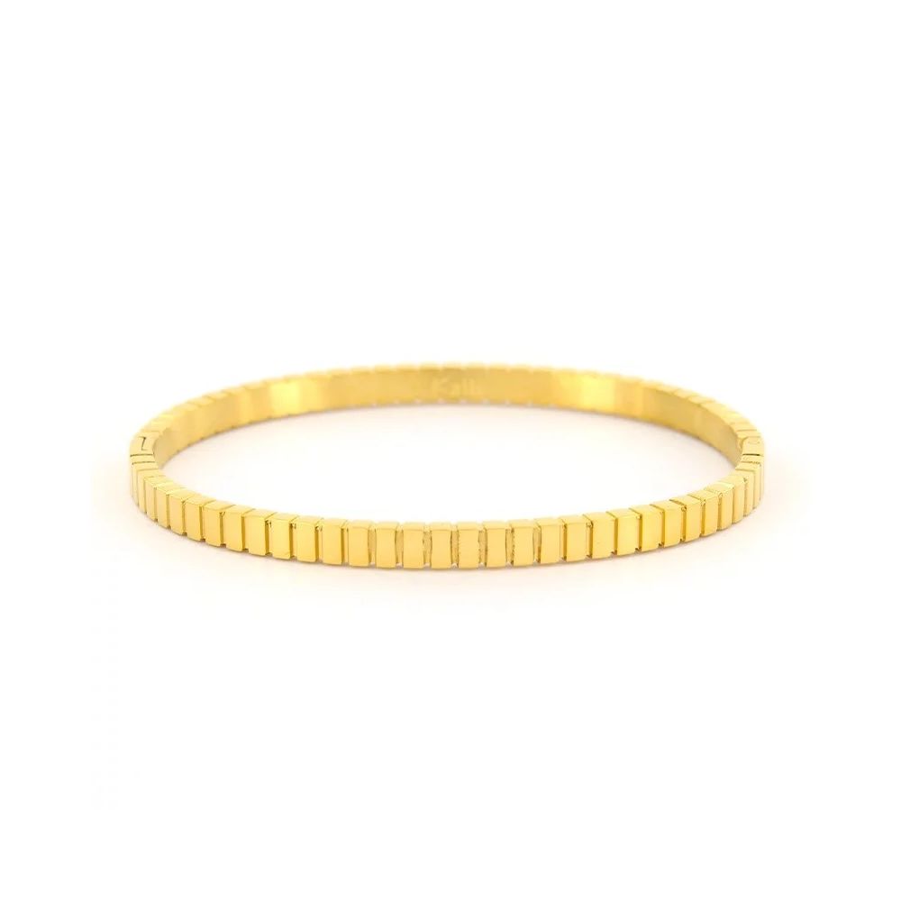 Kalli Jewelry - Slavenarmband Streepjes Print 2186 Goud