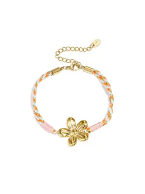 Armband Las Palmas - Oranje/Bloem