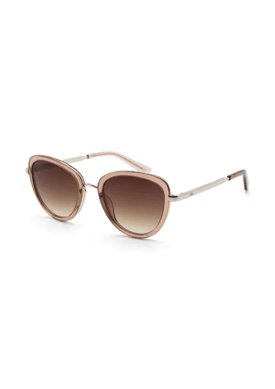 Ikki Fashion - Zonnebril Lois Transparant Pink: Gradient Brown1