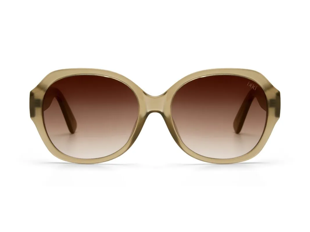 Ikki Fashion - Zonnebril Zena Transparant Taupe / Gradient Brown